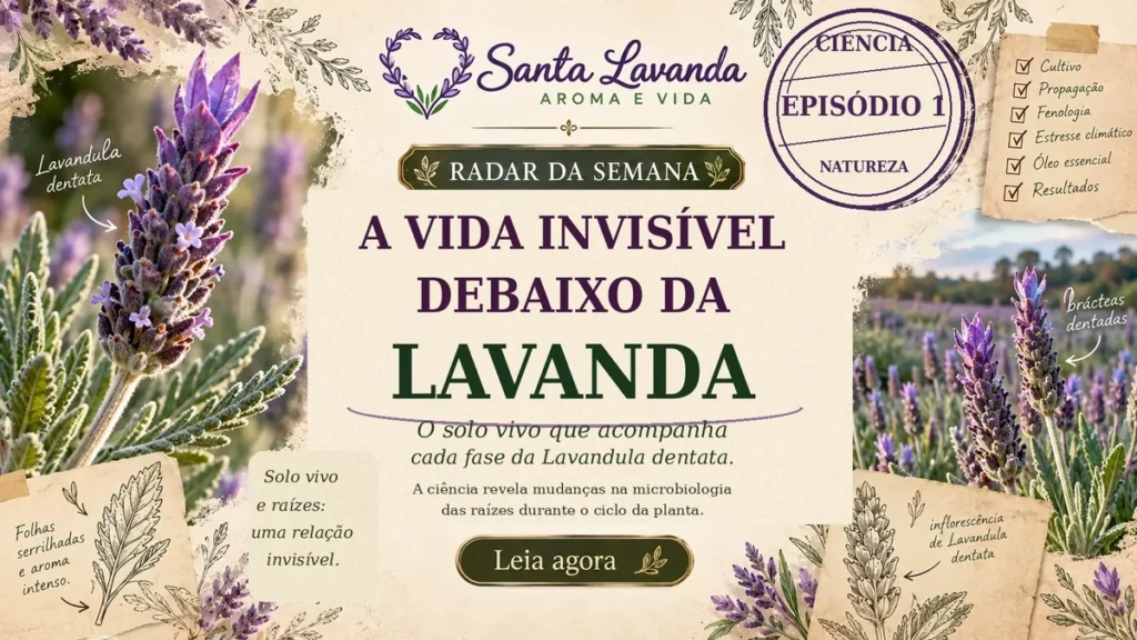 Capa Radar da Semana episódio 1 da Santa Lavanda, microbiologia do solo da Lavandula dentata