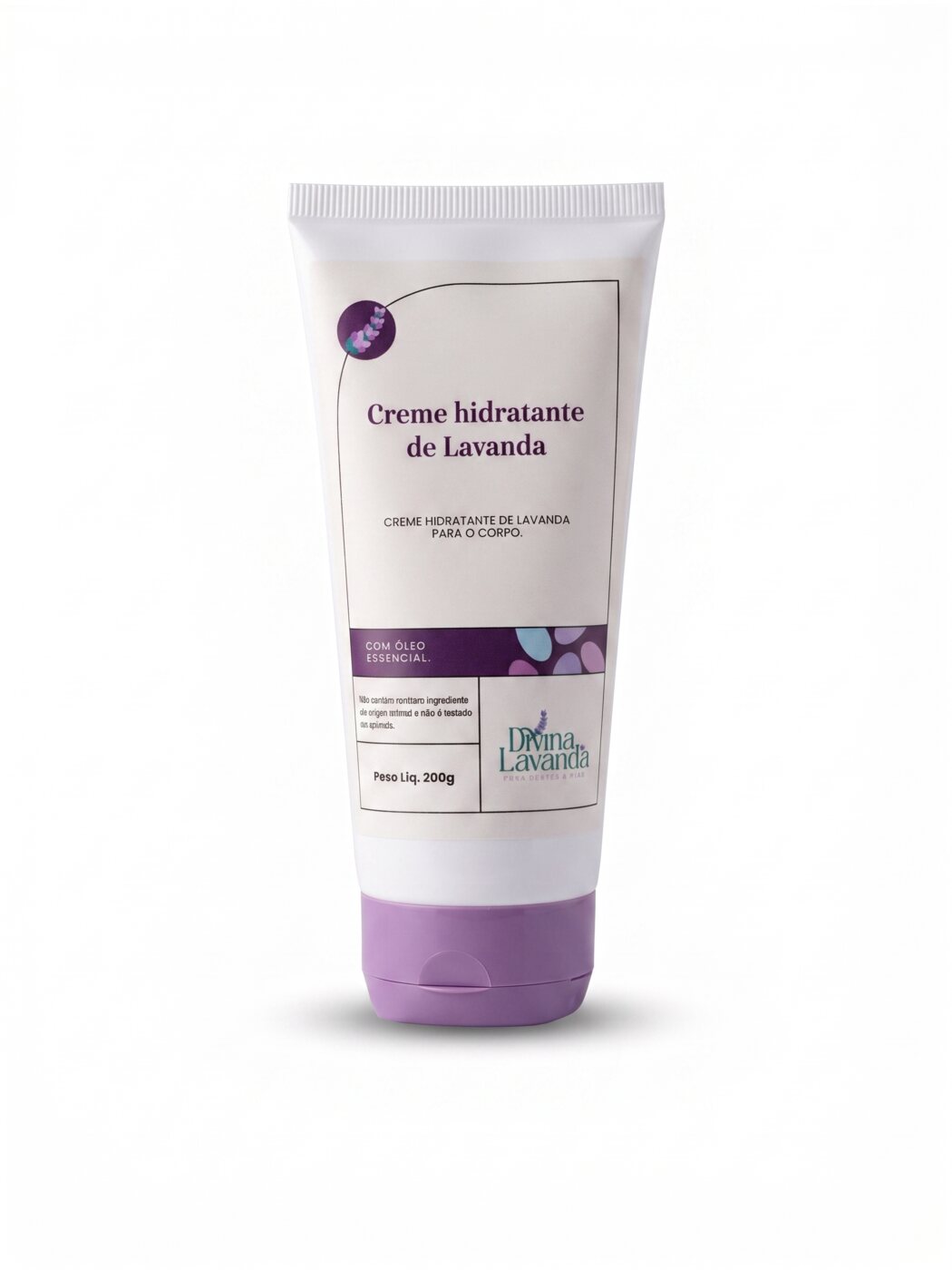 Creme hidratante corporal Divina Lavanda 200 g com lavanda dentata